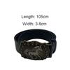 Harajuku Punk Rock Belt Hip Hop Horse Head Buckle Belt Women Man Leather Embossed Belt