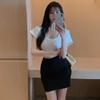 Elasticity Black One-step Skirt Women Summer High Waist Tight Sexy Hot Girl Bag Hip Black Short Skirt Night Club Mini Skirt