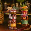 4 Set Exotic Cocktail Tiki Mugs for Tropical Party Bar, Colorful Ceramic Drinkware, 16 oz Capacity, Durable Design