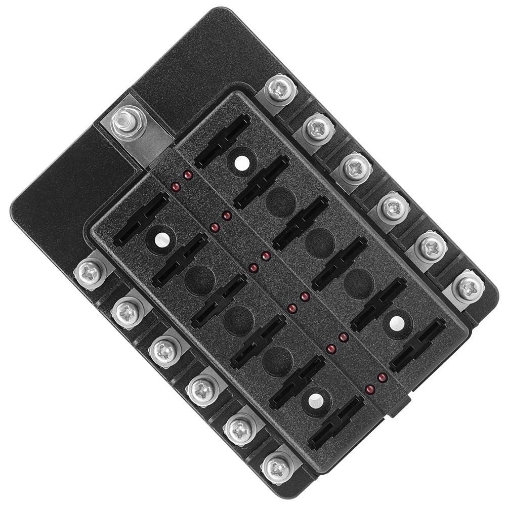 Fuse Box Holder 32V 100A For Auto Car Boat Marine Plastic Cover 6 Ways 12 Ways Blade Fuse Block M5 Stud With LED Indicator Light Fuse Holders1