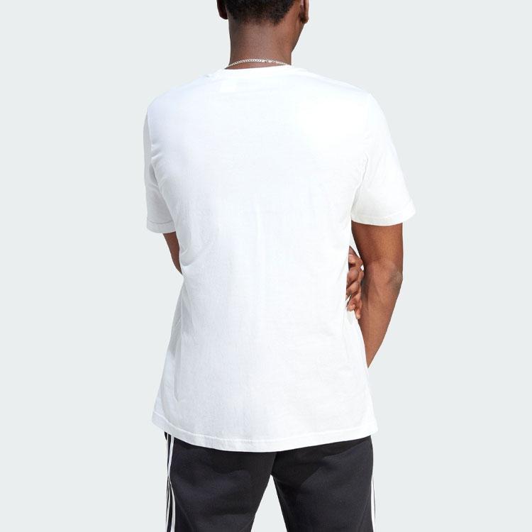 Adidas T Shirts Men's White Crew Neck Moderate Straight Fit IL8488
