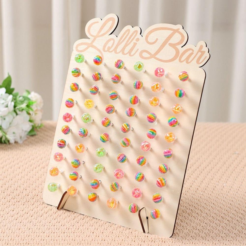 Wood Lolli Bar Rack Arched Design Lolli Display Rack Elegant Lollipop Holder  Celebration Event