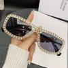 Luxury Brand Designer Rectangle Diamond Sunglasses Women For Men Popular Vintage Crystal Steampunk Sun Glasses Metal Shade Uv400