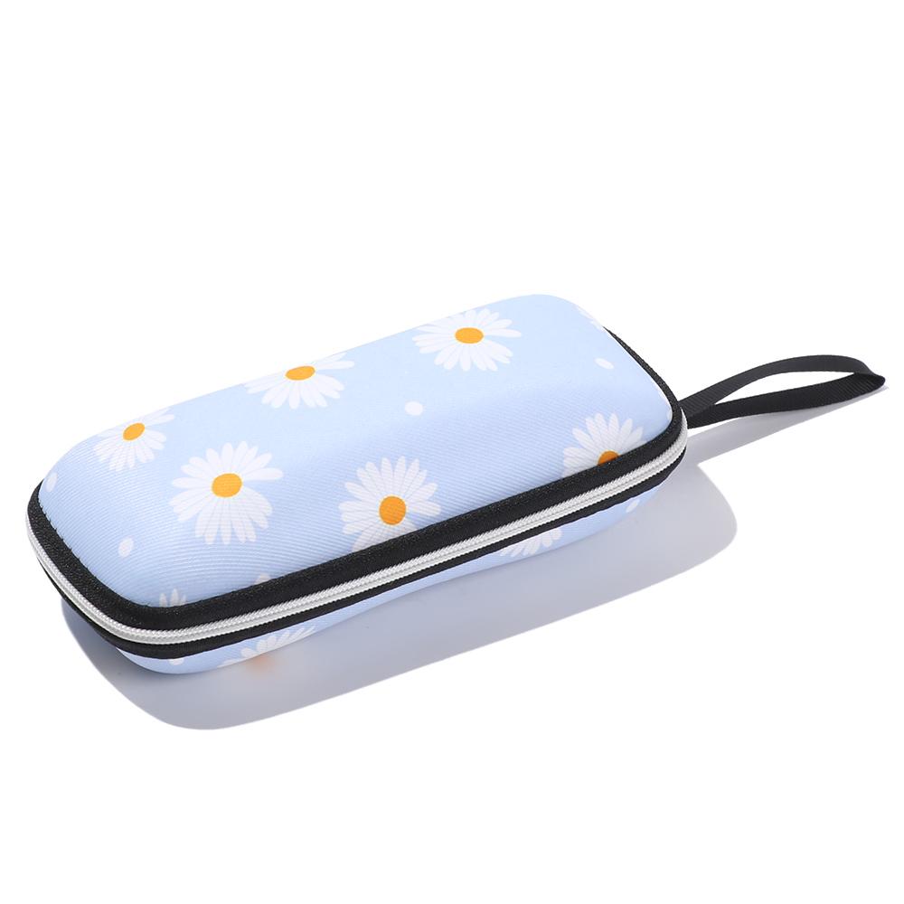 Men EVA Zipper Waterproof Glasses Holder Eyeglasses Case Large Capacity Glasses Box Fresh Daisy
