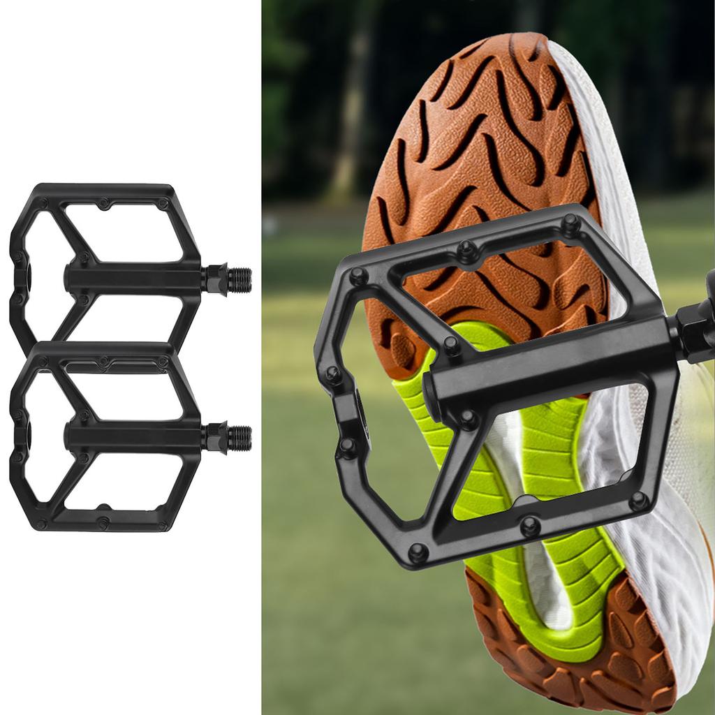 Mountain Bicycles Pedals 2 Bearings Light Weights Bicycles Platform Pedals Strong Aluminum Alloy Bicycles Flat Pedals