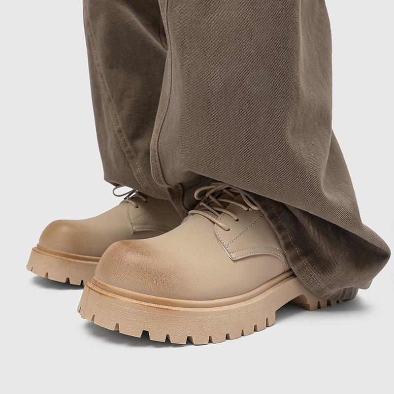 Fashion 2025 New Men Woman Derby Work Shoes Retro Lace-Up Suede Shoes Thick Sole Breathable Low-Top Industrial Casual Footwear for Men