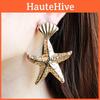 Gold Shell Fashionable Starfish Design Women Metal Earrings For Summer Beach