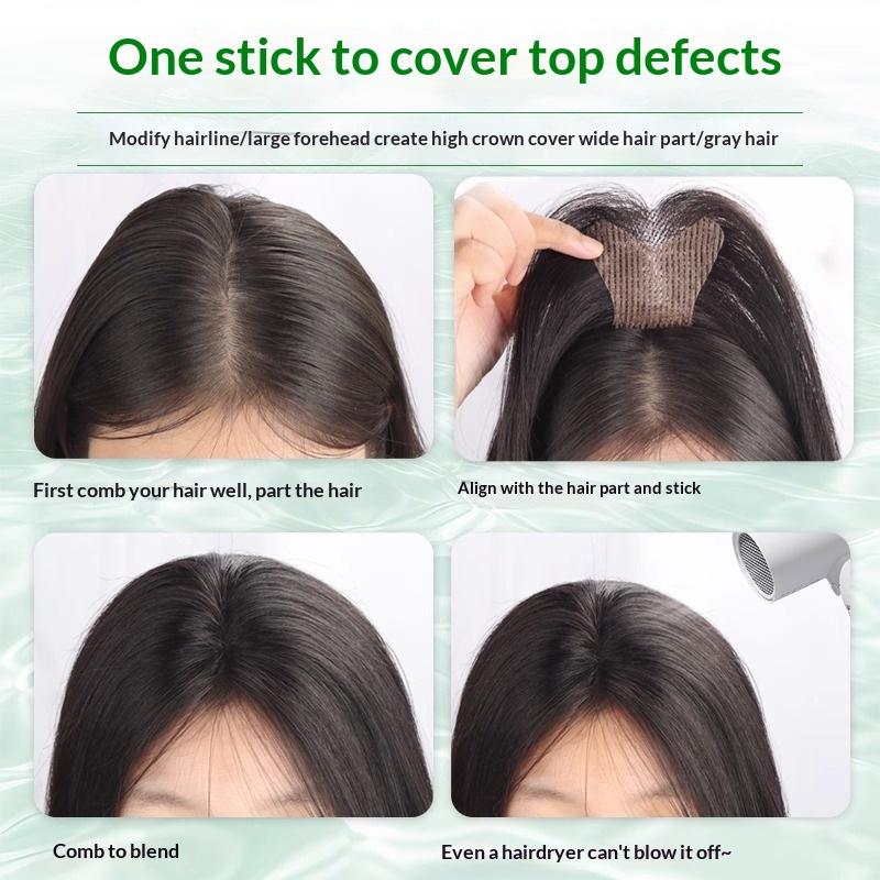Real Human Hair Women's Toppers with No Show Seam Stickers for Instant Hair Volume and Repair Daily