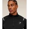 Gymshark Arrival Contrast 1 4 Zip Black A5b2b Bdkq