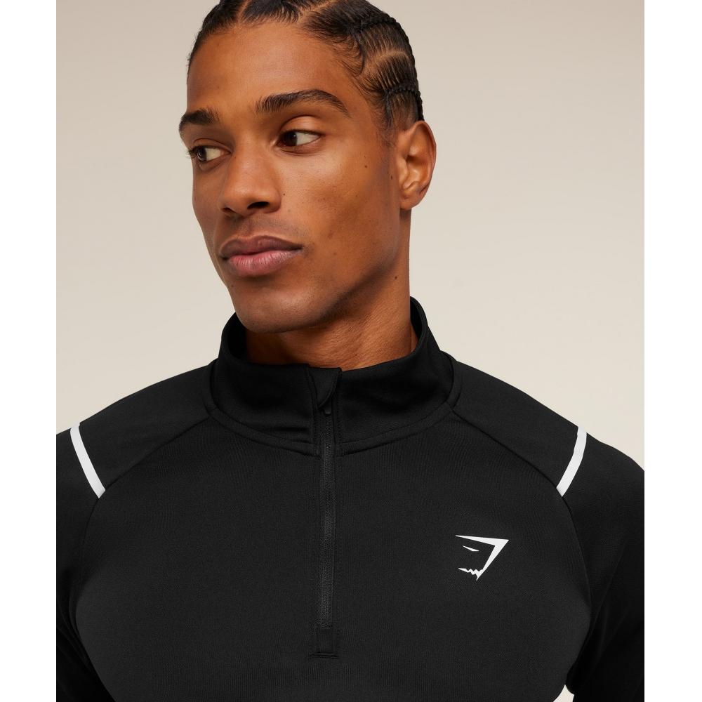 Gymshark Arrival Contrast 1 4 Zip Black A5b2b Bdkq