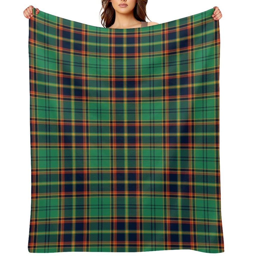 County Antrim Irish Tartan Throw Blanket funny gift for sofa Retros Blankets For Bed Blankets