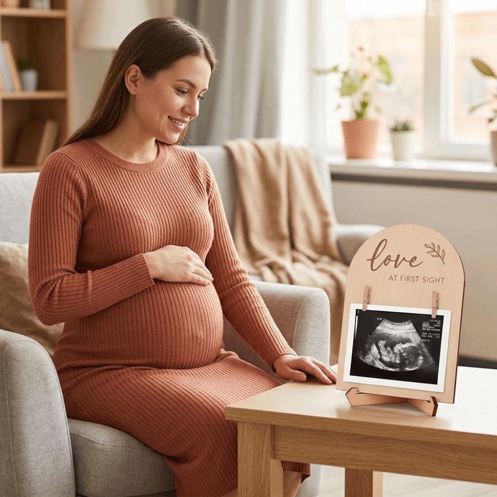 Maternity Gift Sonogram Picture Frame Wooden Stands Pregnancy Gift Frame Newborn Birth