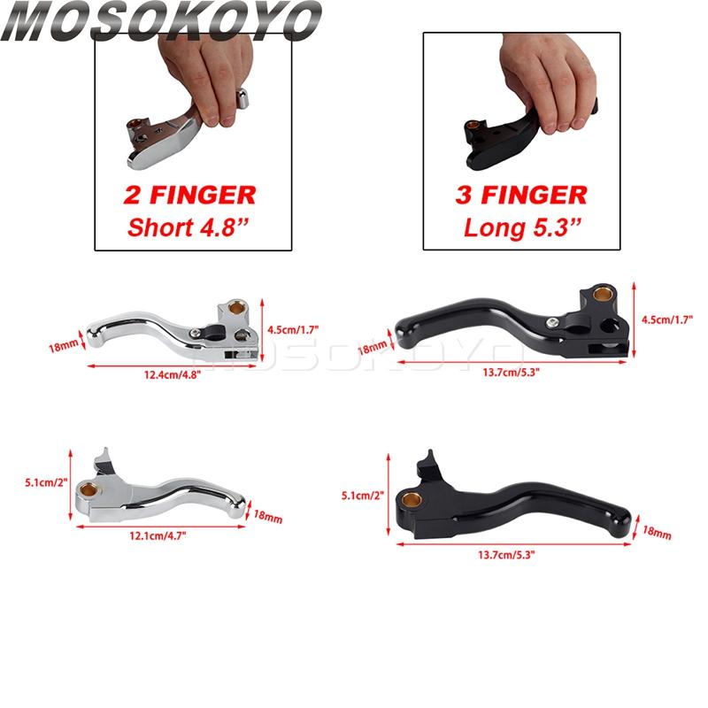 3-Finger Short Brake Clutch Lever Shifter Levers CNC Aluminum Brake Control For Harley Sportster 883 1200 XLH XL Custom Roadster