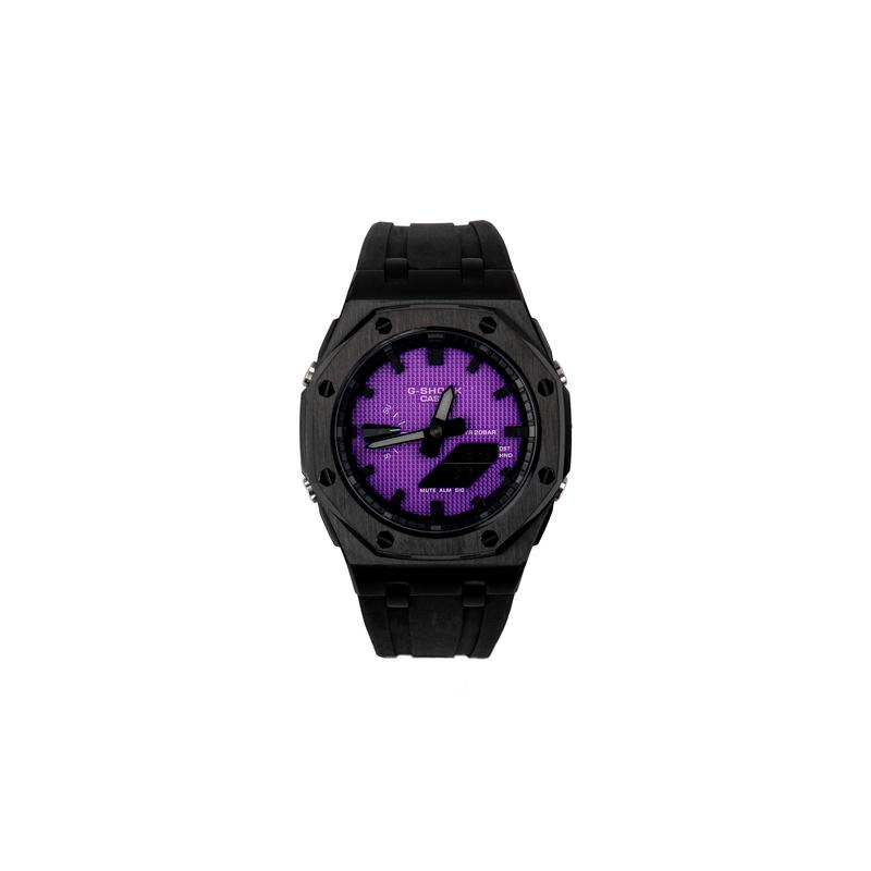 CASIO Customized watch modified series GA2100 series Farm Oak GA2100 modified Waffle purple watch waterproof Quartz Ste GA-2100-1A1