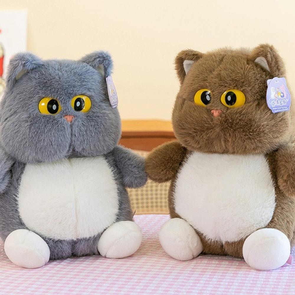 Soft Cat Plush Toy Fluffy Cat Stuff Doll Fun Big Eyes Cat Plush Doll Children's Toys