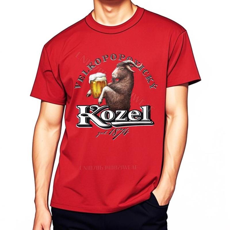 Tee shirt Short sleeve Round Neck Tee ONeck Breathable Tee Beer Glass With Goat Logo Hiphop ONeck Solid Color Tshirt