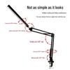 LED Eye-Care Desk Lamp with USB, Student Dormitory Creative Bedside Reading Light, Long Arm Folding Clip Design