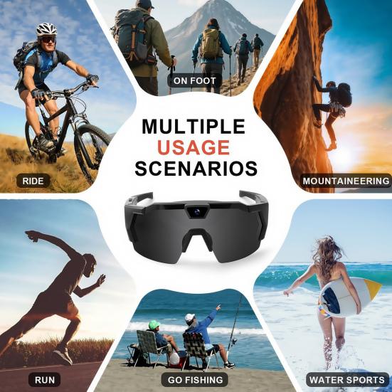 4K POV Glasses Smart Baseball Sunglasses with Camera Photos Audios Videos Recording Lightweight Men Women Camera Wearable Eyewear