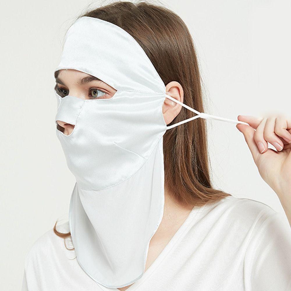 Ultra Lightweight Full Face Mask Ear Straps Sun Protection Mask New Silk Sleep Mask Skin Care