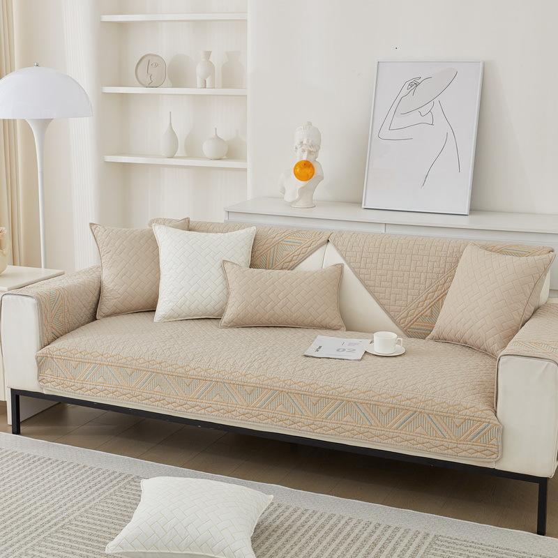 Подушка для дивана Nordic Simple Solid Color Four Seasons из чистого хлопка, нескользящая подушка для сиденья из хлопка, универсальный современный чехол для дивана