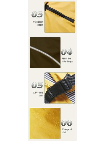 Светоотражающий дождевик для собаки с капюшоном: Средне-большой, Портативный, Универсальный размер