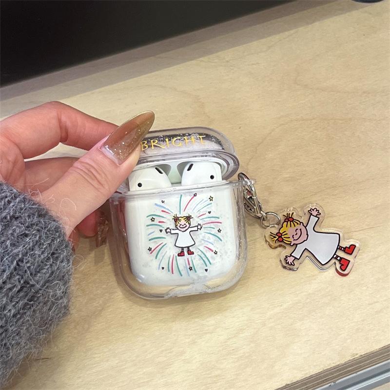 Liusha Coco-chan Girl is suitable for AirPods 1st Gen protective case 1st Gen 1st Gen Pro 1 Apple Bluetooth earphones hard case