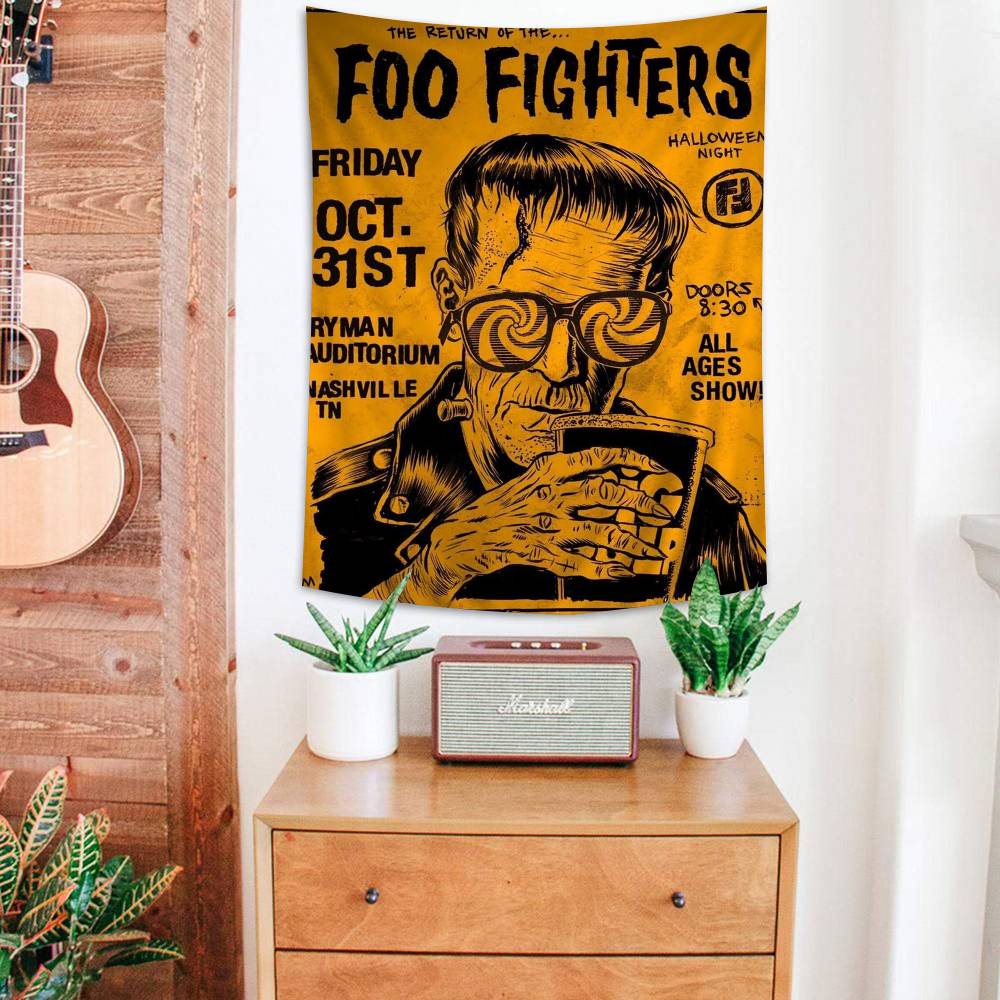 Гобелен с аниме-изображением группы Foo Fighters для гостиной, дома, общежития, декор для дома