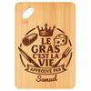 Planche À Découper / Plateau Apéro - PLANETEE - Samuel Gras C'est La Vie - Bambou Naturel - 30x20x1 Cm - Trou 24 Mm