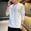 Spring and Summer Cotton Long-sleeved T-shirt Men's Round Neck Loose Youth Bottoming T-shirt Men's Clothing