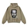 Mens Oversized Cotton Hoodie Streetwear Loose Fit Heavyweight Sweatshirt With Distressed Wash Effect