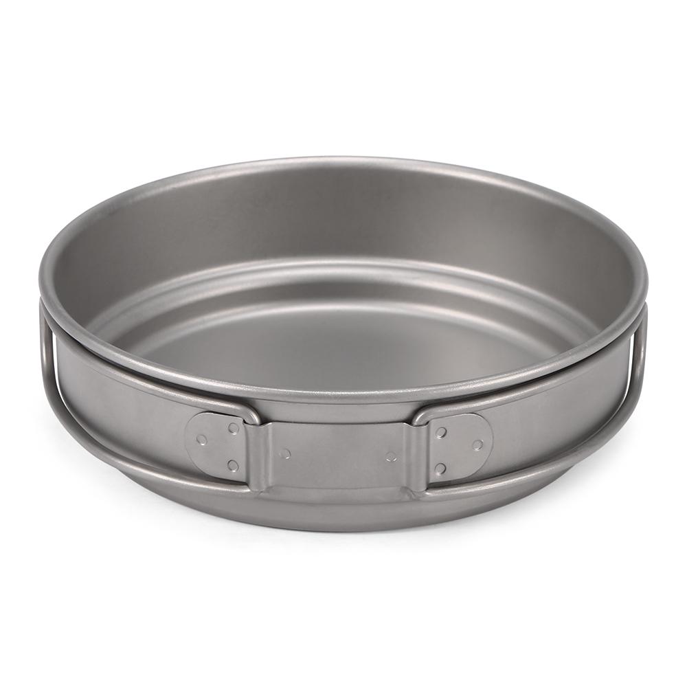 Camping Titanium Cookware Set 1000ml 750ml Pot Pan Spoon Set for Outdoor Camping Hiking Backpacking Picnic Cooking