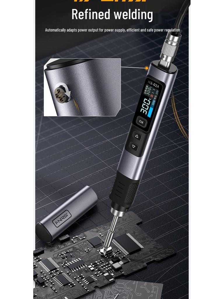Умный электрический паяльник FNIRSI HS-02 100 Вт: Портативный паяльник с постоянной температурой для домашнего ремонта и сварки