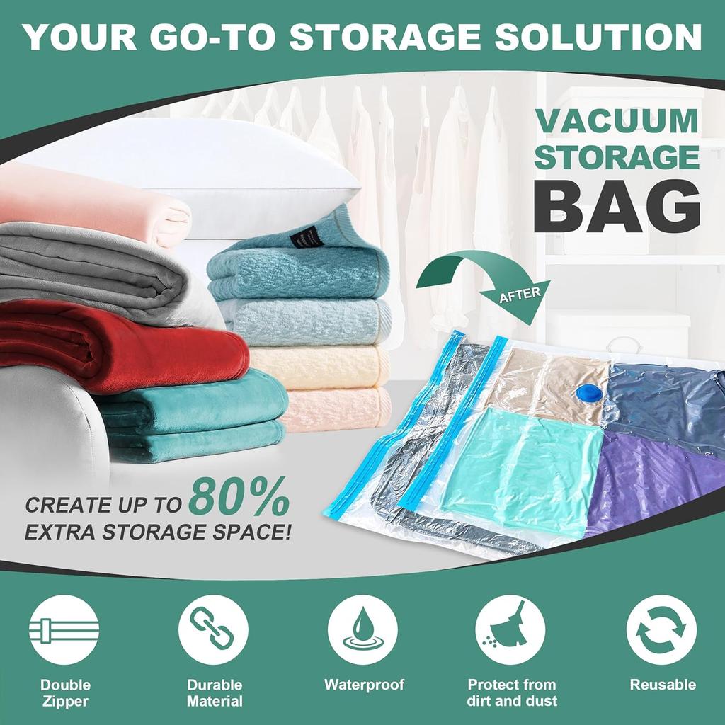 Space Saver Vacuum Storage Bags For Clothing Vacuum Sealed Bags for Clothes Large Moving Bags Suitcase Organizer Packing Pouch