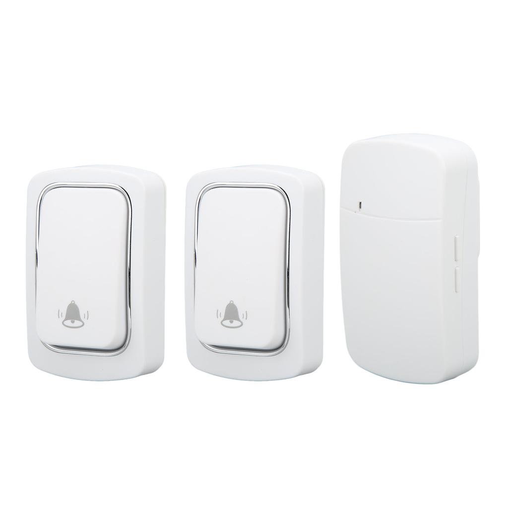 Self Powered Doorbell Set 2 Transmitter Long Range 38 Ringtones Battery Free for Home Villa AC