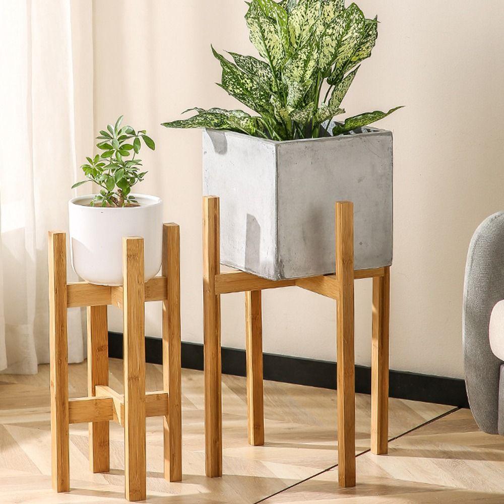Home Decoration Wood Flowerpot Holder Floor-Standing Flower Pot Base Plants Stand  Home Office