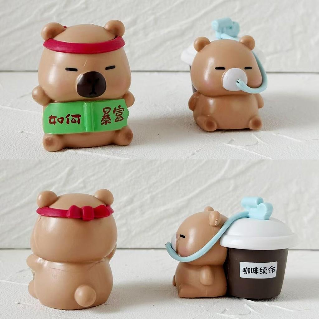 Action Capybara Figure Cartoon Model Toy Decoration Doll Children Gifts Ornament