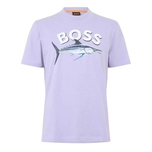 Boss Mens Fish Cotton T-Shirt