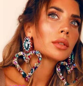 2022 New Products 16 Colors New Rhinestones Jewelry Statement Earrings Big Glass Drop Earrings for Women Fashion Accessories