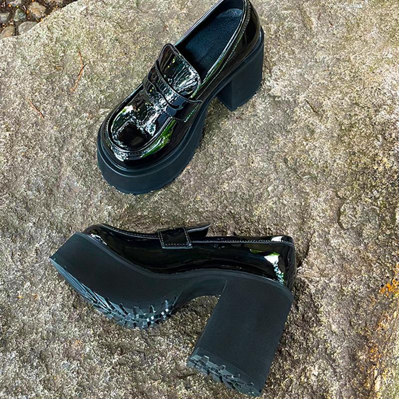 Туфли-лодочки на ультравысоком каблуке 11 см, водонепроницаемой платформе, новые женские больших размеров 34-43, на шнуровке, на толстой подошве, с круглым носком, одинарные, Mujer