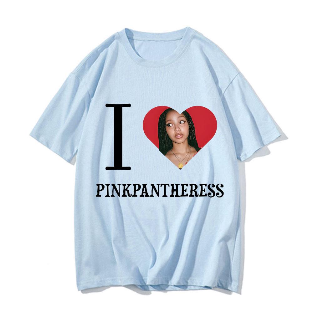 I LOVE PINKPANTHERESS Painting T-shirt Men Woman Clothes Harajuku Loose Fashion T Shirts Cotton Short Sleeve Casual T-shirts