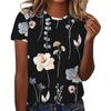 Casual Floral 3D Printed Short Sleeved Round Neck T-shirt