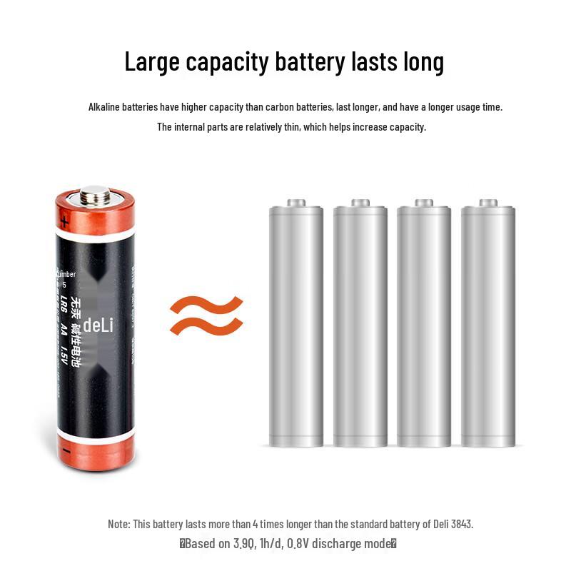 Deli AA Alkaline Batteries CN plug (adapter included)