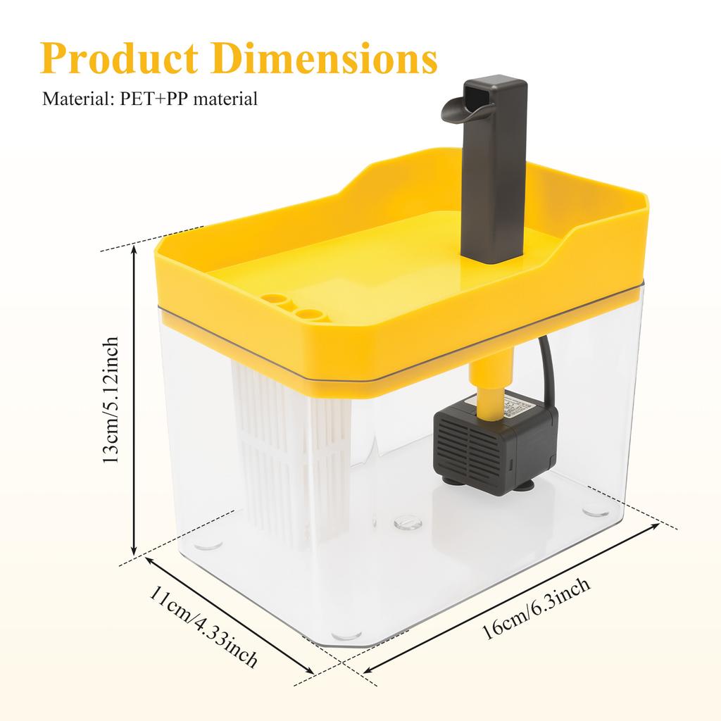 1.5L Cat Water Fountain Transparent Pet Auto Water Dispenser with Anti Slip Base Large Capacity Quiet Cat Water Feeder for Home