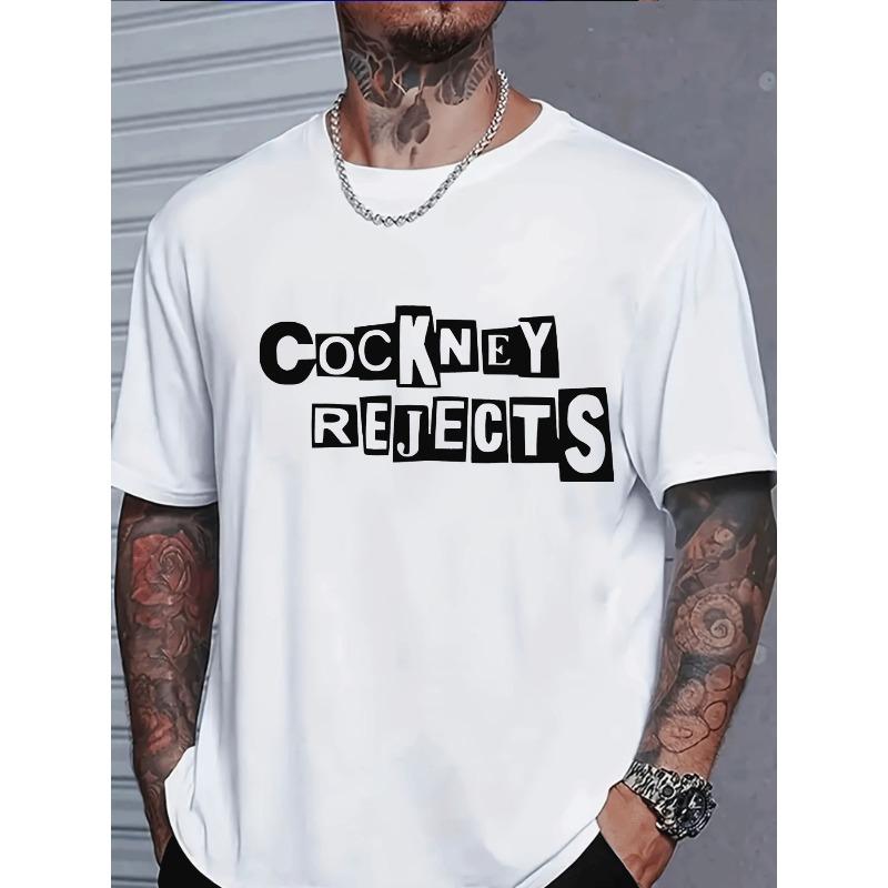Мужская футболка с логотипом Cockney Rejects - Иконический принт уличного бренда, дышащая и влагоотводящая футболка с коротким рукавом и круглым вырезом для повседневной носки