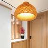 30CM E27 Handmade Boho Bamboo Wicker Ceiling Lamp Traditional Farmhouse Bedroom Restaurant Hallway Corridor Mount Ceiling Light