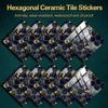 10 шт. Черно-золотые шестиугольные стеновые панели - Водостойкая самоклеящаяся панель для фартука кухни/раковины (Маслостойкое искусство)
