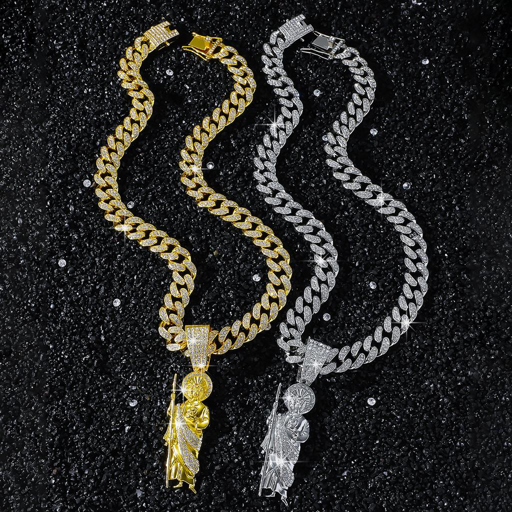 Полный бриллиантов европейский и американский портрет кубинский кулон на цепочке, ожерелье творческой личности в стиле хип-хоп