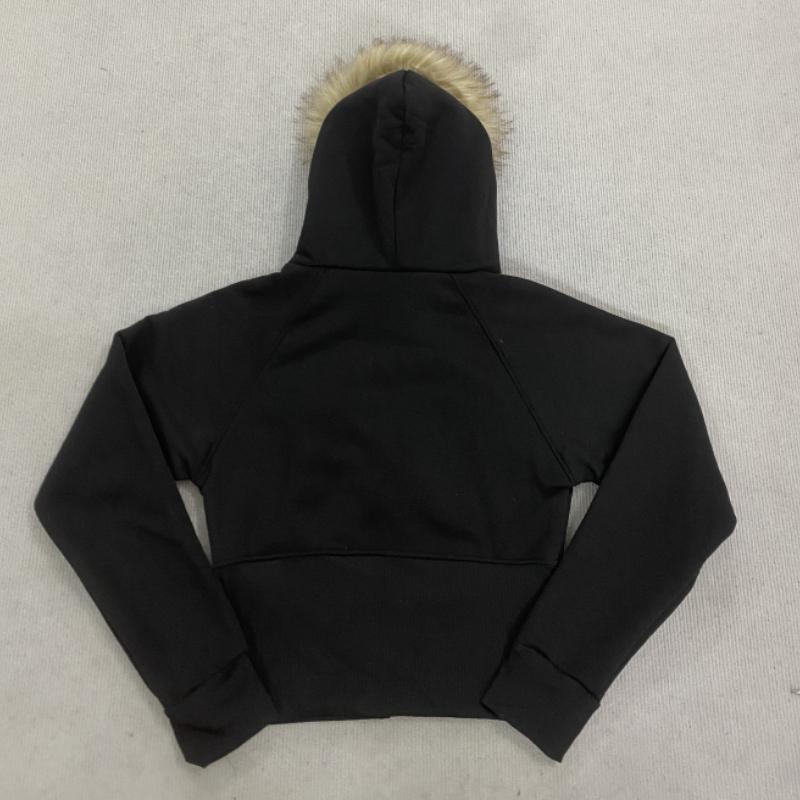 Осень и Зима Европейский и Американский Ретро Молния Персонализированный Приталенный Талия Плюшевое Худи Женская Одежда