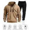 Комплект из 2 предметов: мужская толстовка, брюки, комплект с капюшоном, завязками на шнурке, длинные спортивные топы с эластичной талией, длинные брюки, однотонный мешковатый спортивный костюм