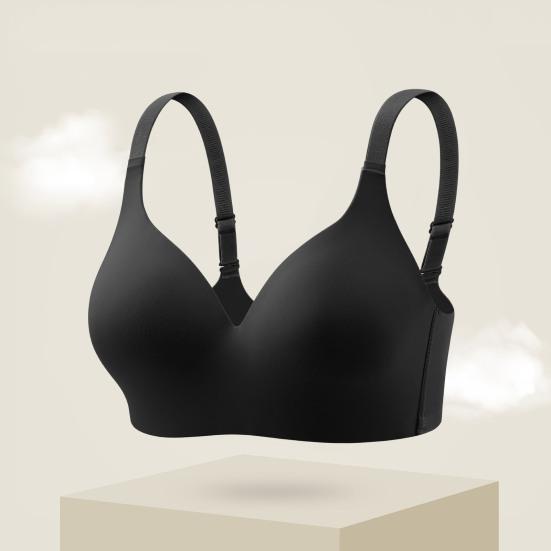 Women Bra Adjustable Shoulder Strap Push-up Anti-snagging Solid Color Full Coverage Wire-free